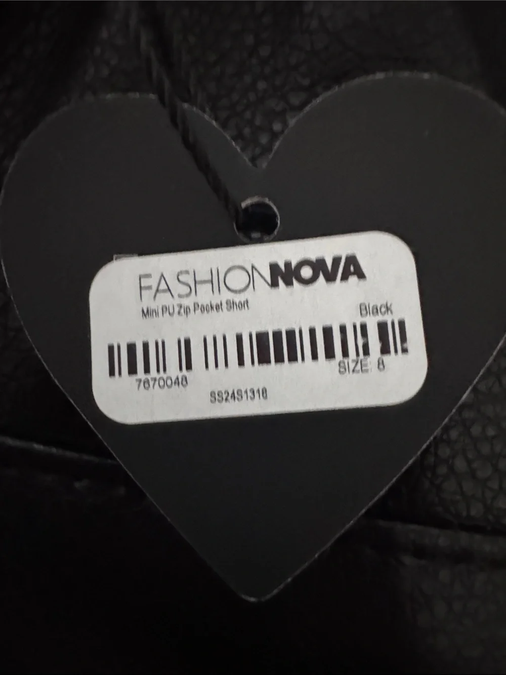 Fashion Nova Black Faux Leather Cargo Shorts